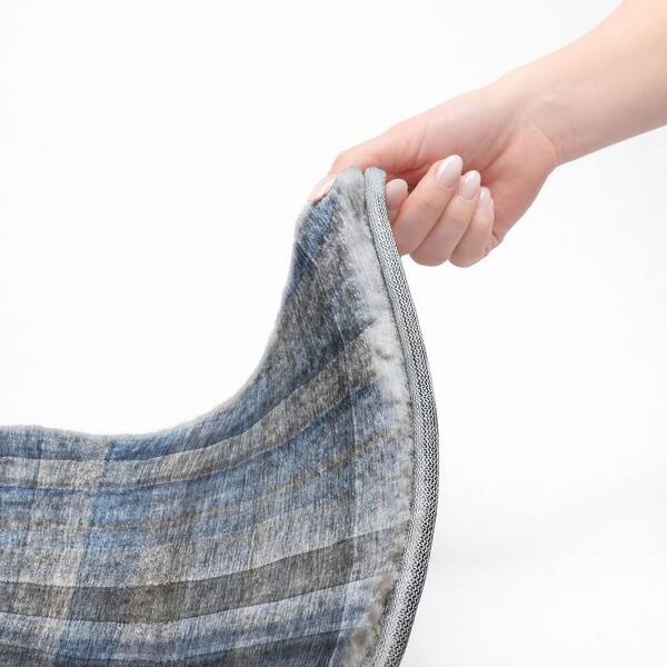 Dream Shag Premium Machine Washable Abstract ADS548 Blue 9 ft. x 12 ft. Area Rug