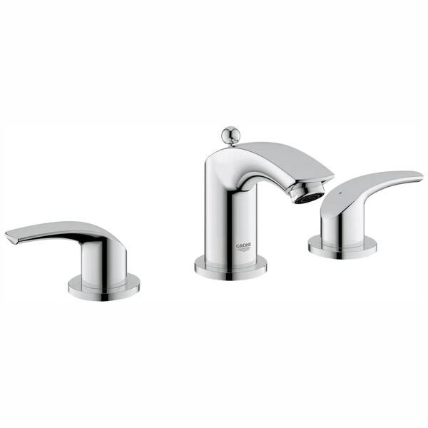 GROHE Eurosmart 8 in. Widespread 2-Handle 1.2 GPM Bathroom Faucet in StarLight Chrome