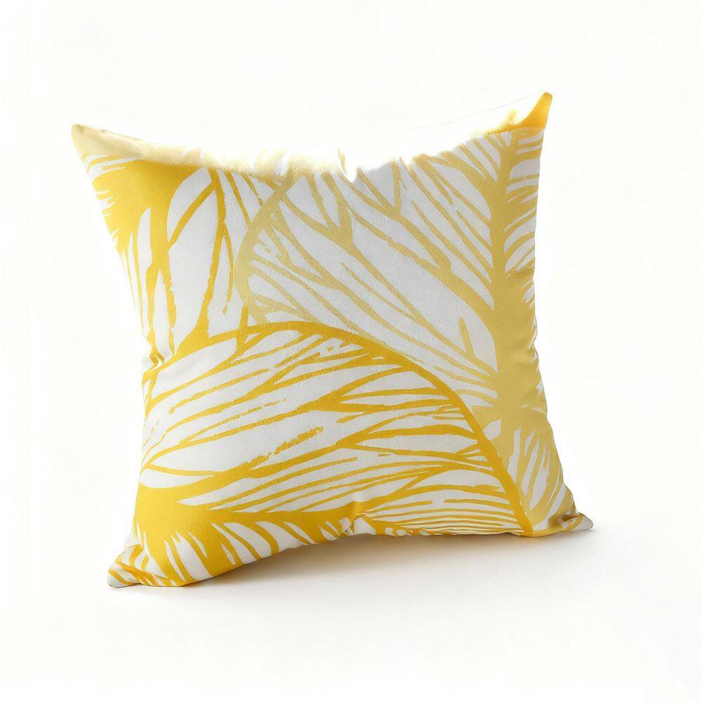 20 in. x 20 in. Yellow Tropical Polyester Outdoor Throw Pillow, Waterproof Square Decorative Pillow for Patio Furniture price history on PriceWatchPro