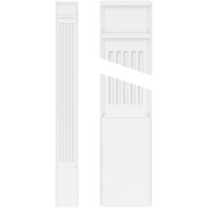 2 in. x 7 in. x 72 in. Fluted PVC Pilaster Moulding with Decorative Capital and Base (Pair)