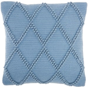 Lifestyles Ocean Blue Diamond Removable Cover 18 in. x 18 in. Throw Pillow