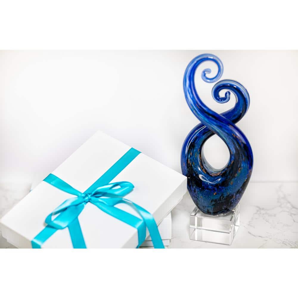 Monet Murano Style Colorful Glass Swirl Centerpiece