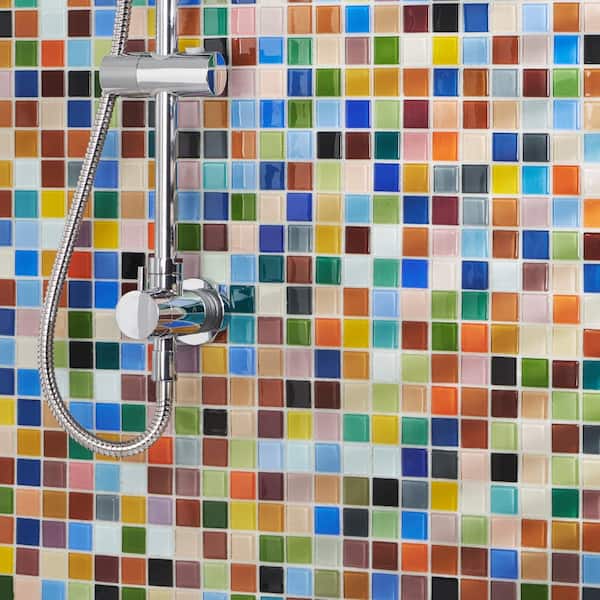 Fruit Splash 12 in. x 12 in. x 8 mm Glass Floor and Wall Tile