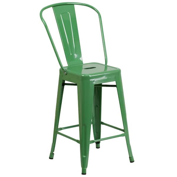 Flash Furniture 24.25 in. Green Bar Stool