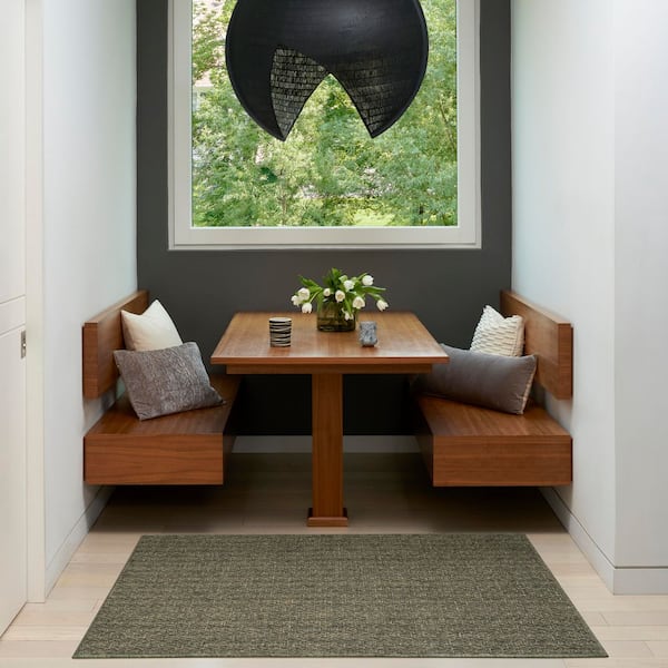 Tulum Olive 2 ft. x 3 ft. All-Over Design Contemporary Area Rug