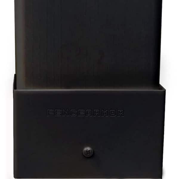Fence Armor 5 in. L x 1/4 ft. H x 1/2 in. D Black Demi Fence Post Guard for Wood or Vinyl