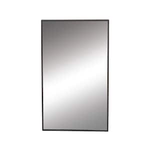 32 in. x 18 in. Rectangle Framed Black Wall Mirror with Thin Minimalistic Frame
