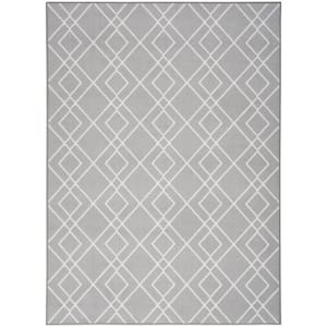 Modern Lines Silver 5 ft. x 7 ft. Geometric Contemporary Area Rug
