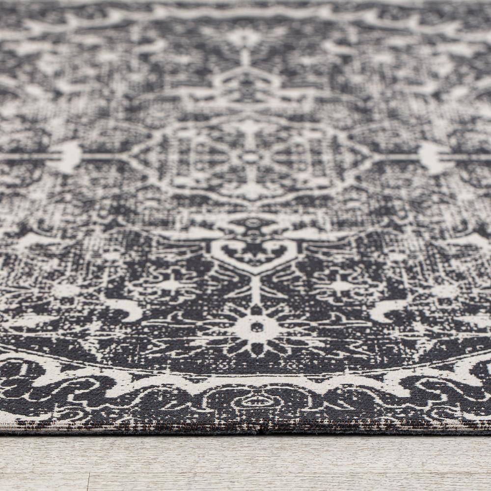 La Cienega Black and White Rectangular Office Chair Mat