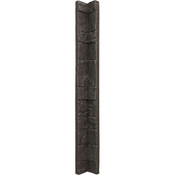 Ekena Millwork 3 in. x 3 in. River Moss Composite Universal Inside Corner for StoneWall Faux Stone Siding Panels