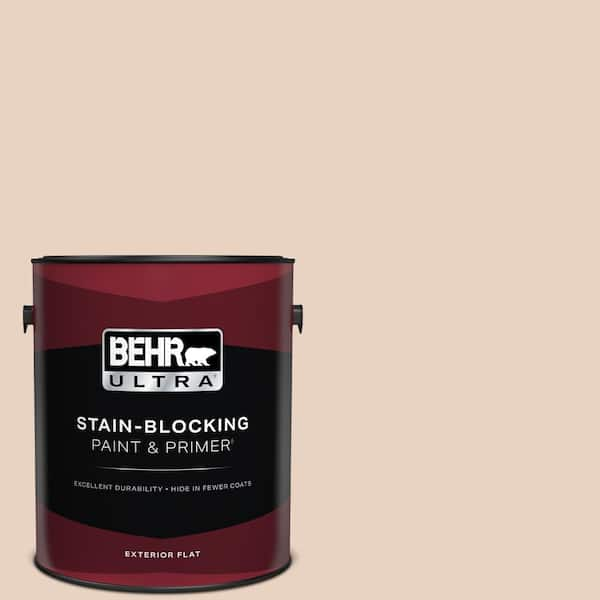 BEHR ULTRA 1 gal. #S200-1 Conch Shell Flat Exterior Paint & Primer