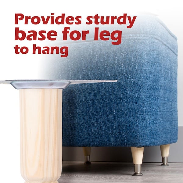 Waddell - Heavy Duty Top Plate - 5.5 in. x 3 in. - 16G Steel Mounting Hardware - Furniture Leg Easy Installation