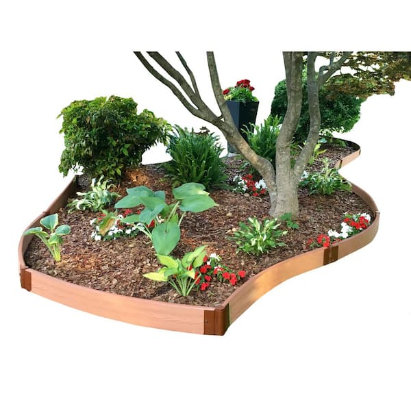 Frame It All Two Inch Series 16 ft. x 5.5 in. Classic Sienna Backyard Border Curved Kit