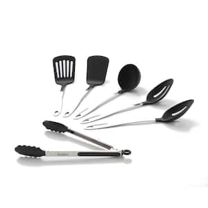 6-Piece Nylon Utensil Set with Stainless Steel Handles