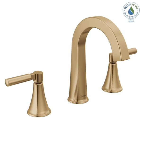 Delta Linden Champagne Bronze 2-handle Widespread WaterSense Bathroom Sink Faucet with Drain Delta Linden Champagne Bronze 2-handle Widespread WaterSense Bathroom Sink Faucet with Drain