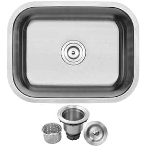 Haven Undermount 16-Gauge Stainless Steel 23 in. Single Basin Kitchen Sink with Basket Strainer