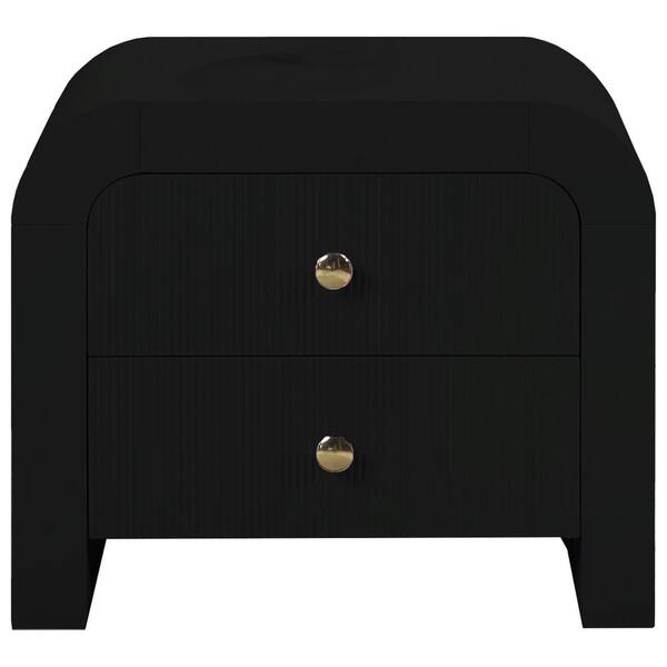 Best Master Furniture Bellagio 26 in. L x 20 in. D x 22.5 in. H Black Nightstand