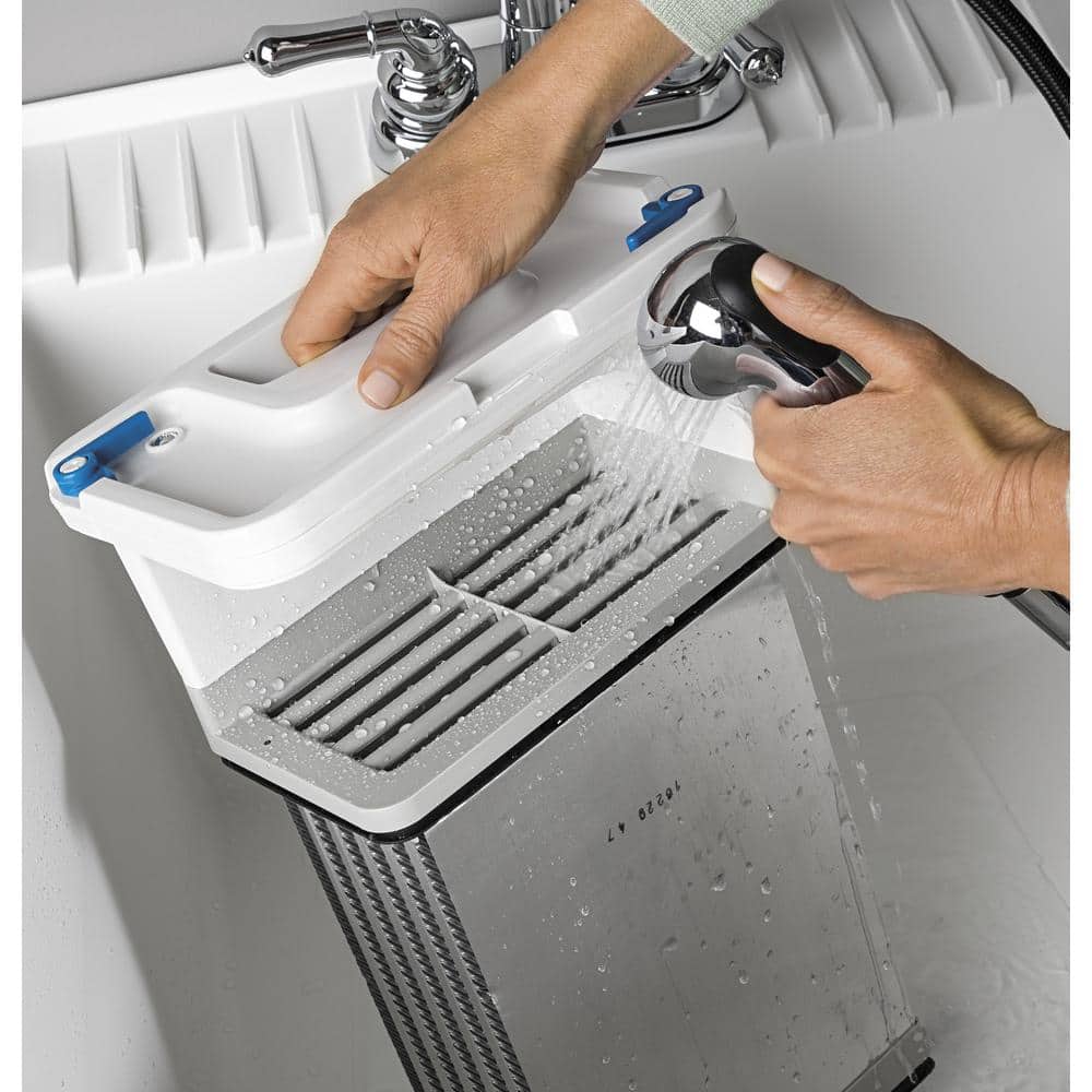 White 4.1 cu. ft. Stackable Electric Dryer with Stainless Steel Drum
