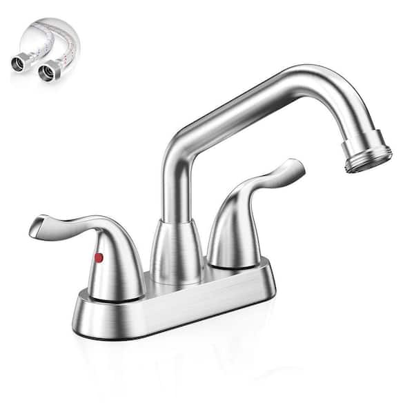 4 in. Centerest 2 or 3 Hole Rotatable Swivel 360° Spout with Garden Hose Threaded End, with Water Supply Line