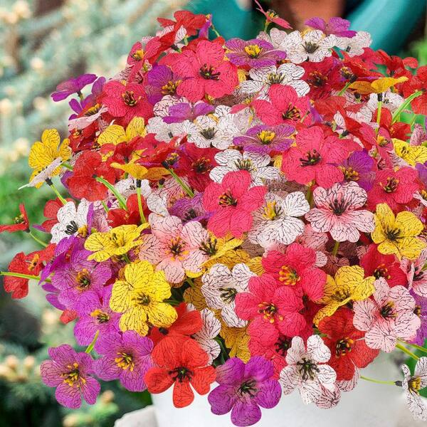 Artificial Flowers 13 in. Mix Color Faux Plastic Plants UV
