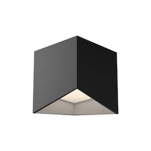 Cubix 5 in. 1 Light 9-Watt Black/White Integrated LED Flush Mount
