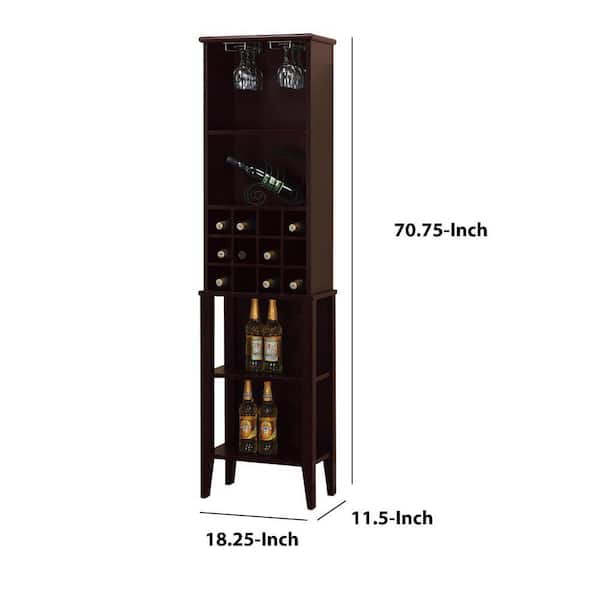 Benjara Well Designed Elegant Brown Wine Bar with Wine Racks