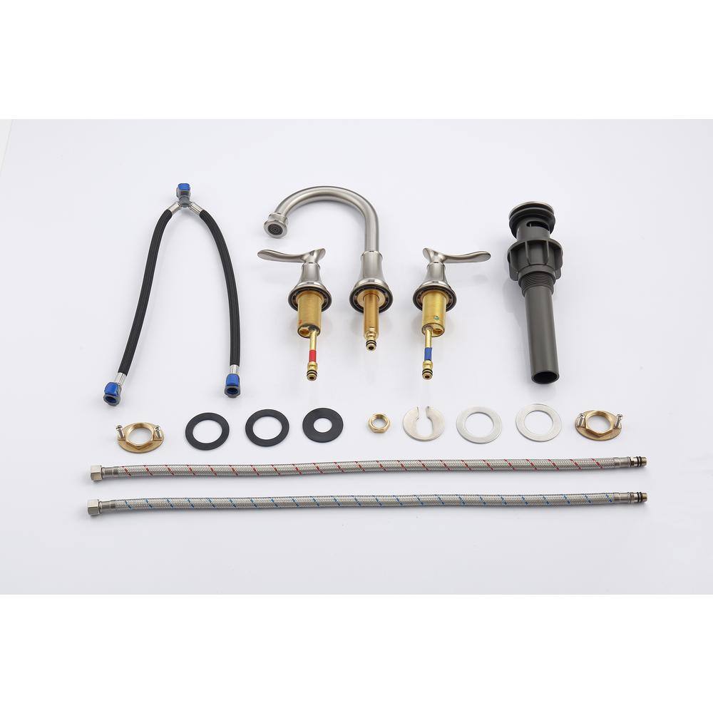 Brushed Gold 8-Inch Widespread Double Handle Bathroom Faucet