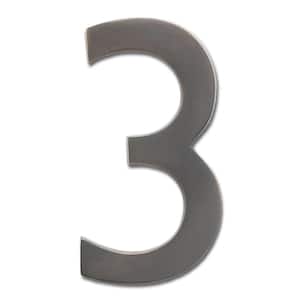 4 in. Dark Aged Copper Floating House Number 3