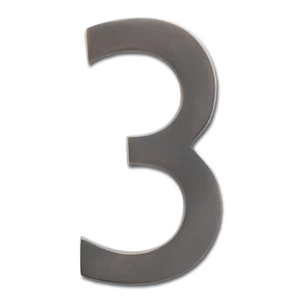 Architectural Mailboxes 5 in. Dark Aged Copper Floating House Number 3