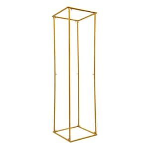 70.86 in. Tall Indoor/Outdoor Gold Metal Column Flower Plant Stand (1-Tiered)