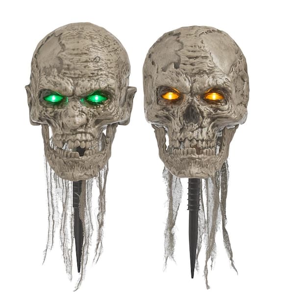 2 piece Halloween Classics LED Zombie Heads