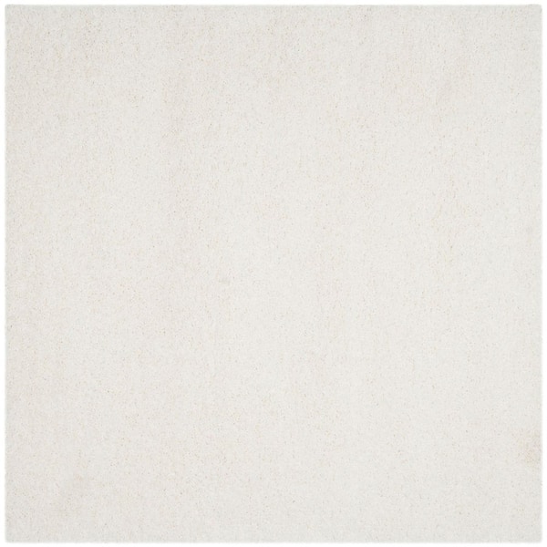 California Shag 10 ft. x 10 ft. Square White Solid Flokati Area Rug