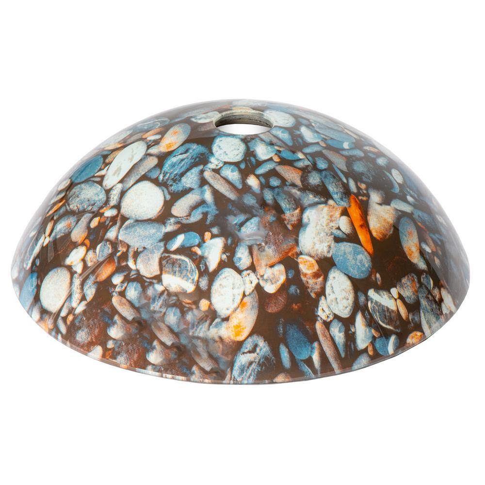 Natural Pebble Pattern Circular Glass Vessel Sink