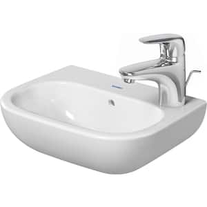 D-Code 5.13 in. Wall-Mounted Oval Bathroom Sink in White