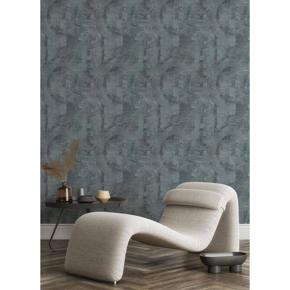 Abe Blue-Grey Textured Non-Woven Wallpaper