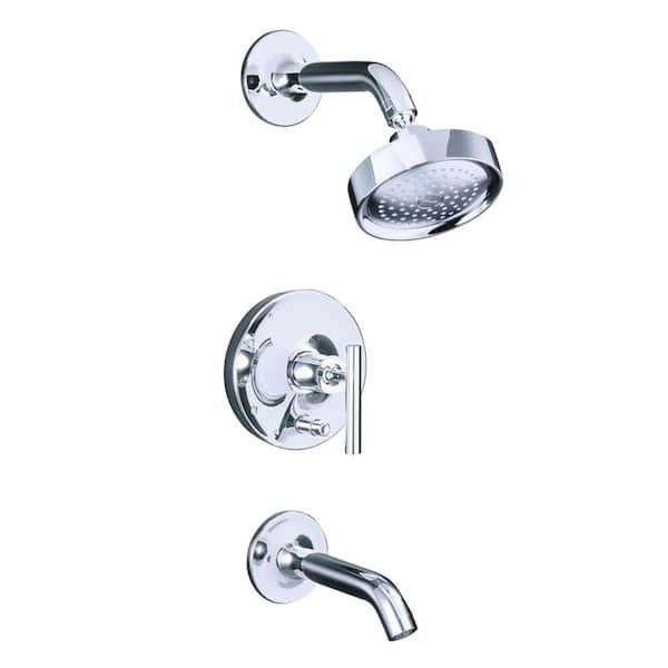 KOHLER Purist 1-Handle Tub and Shower Faucet Trim in Polished Chrome (Valve Not Included)