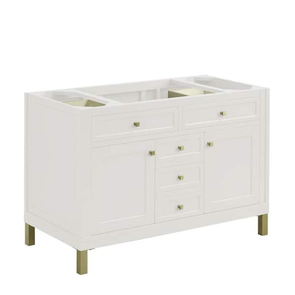 Chicago 47.9 in. W x 23.3 in. D x 32.6 in. H Single Bath Vanity Cabinet Without Top in Glossy White