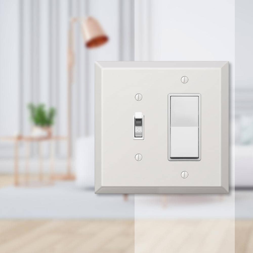 Oversized White Steel Single Toggle and Rocker Wall Plate