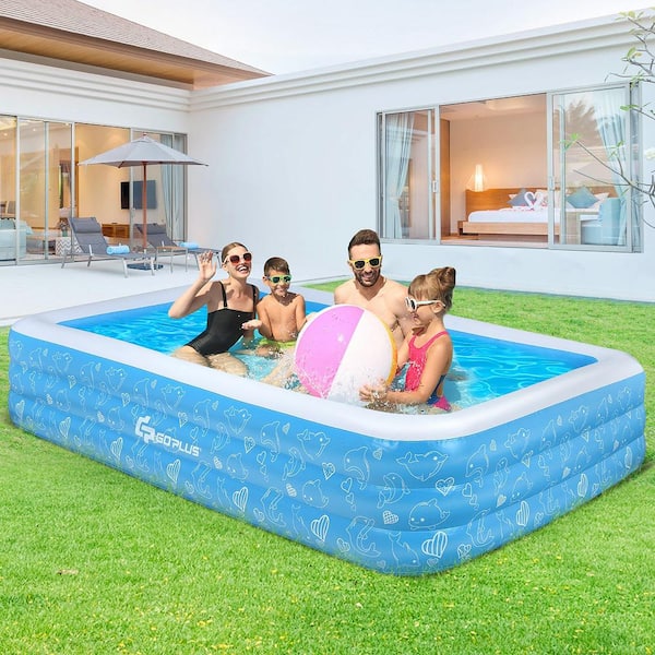 Aanzetten dynamisch orkest Costway 120 in. x 72 in. x 22 in. Full-Sized Rectangle 22 in. Inflatable  Pool Family Swimming Pool OP70701 - The Home Depot