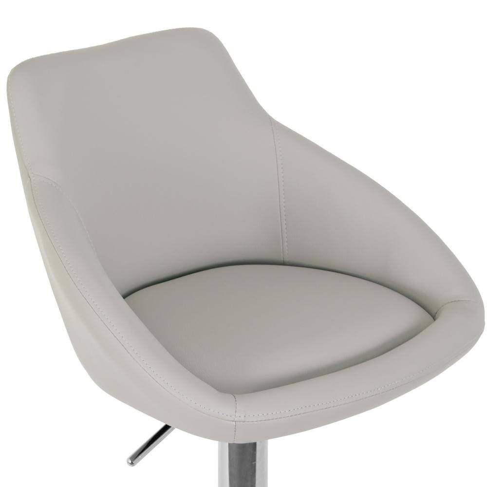 Gray Adjustable Swivel Wood and Metal Counter Stool