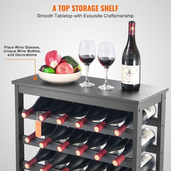 Tahanbath 42 Bottle Wine Dish Rack, 7-Tier Solid Bamboo Wood Storage ...