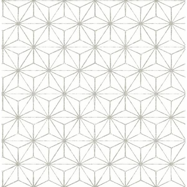 A-Street Prints 8 in. x 10 in. Orion Grey Geometric Wallpaper Sample