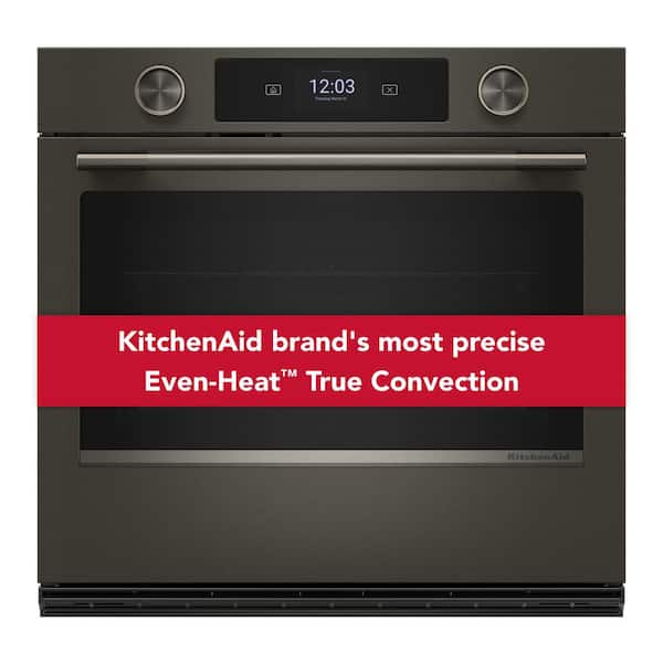 30 in. Single Electric Wall Oven with True Convection Self-Cleaning in Black Ore