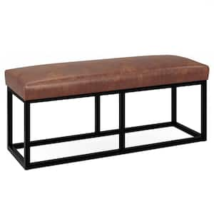 Reynolds Distressed Saddle Brown Ottoman Bench