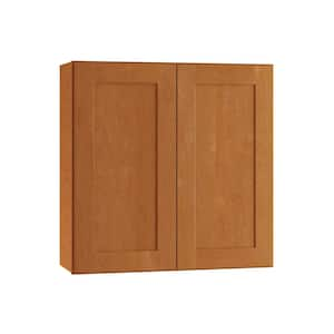 Newport 30 in. W x 12 in. D x 30 in. H Assembled Plywood Wall Kitchen Cabinet in Cinnamon with Soft Close