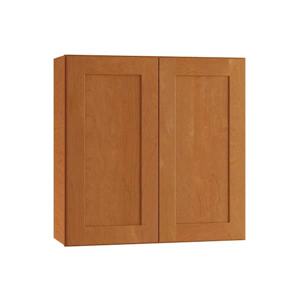 Home Decorators Collection Newport 30 in. W x 12 in. D x 36 in. H Assembled Plywood Wall Kitchen Cabinet in Cinnamon with Soft Close