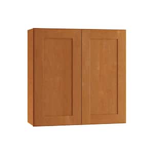 Hargrove Cinnamon Stain Plywood Shaker Assembled Wall Kitchen Cabinet Soft Close 30 in W x 12 in D x 30 in H