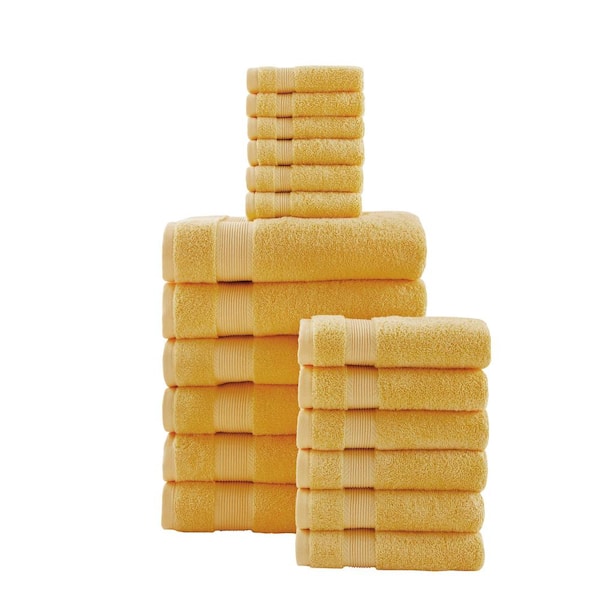StyleWell HygroCotton Sunrise Yellow 18-Piece Bath Towel Set