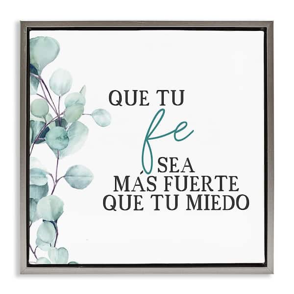 Stupell Industries Faith is Strong by Kim Allen Gray Floater Frame Religious Graphic Art Print 25 in. x 25 in.