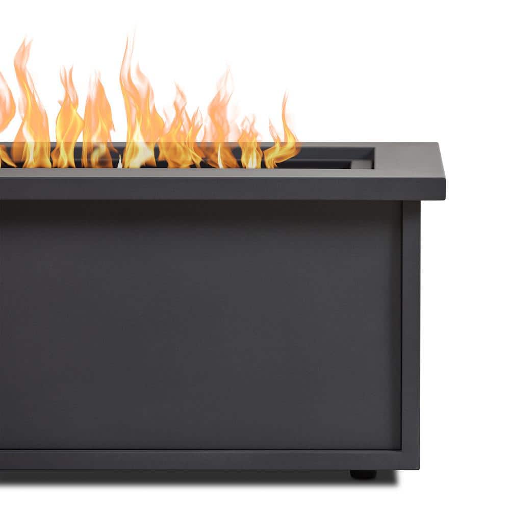 Mila 48" Weathered Slate Steel Propane Fire Pit Table